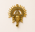 Golden Ganesha Wall Hanging with Sun Halo