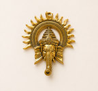 Golden Ganesha Wall Hanging with Sun Halo