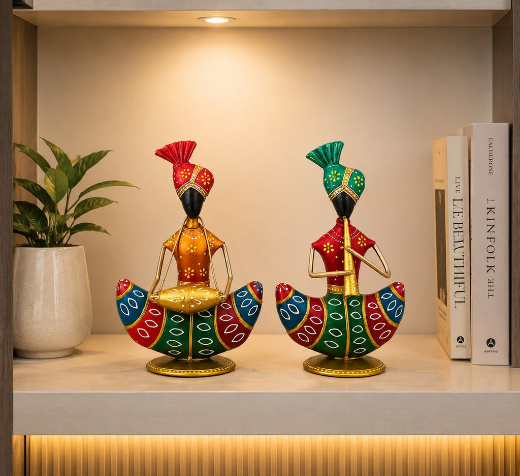 Metal Musician Couple Showpiece
