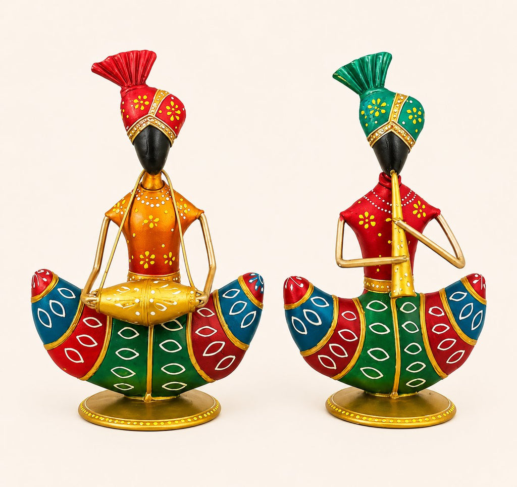 Metal Musician Couple Showpiece