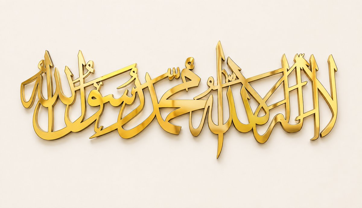 First Kalima Islamic Wall Art – Wooden Islamic Calligraphy Home Décor