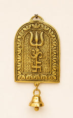 Metal Om Trishul Swastik Trishakti Yantra Wall Hanging – Hindu Spiritual Décor for Home, Office & Shop