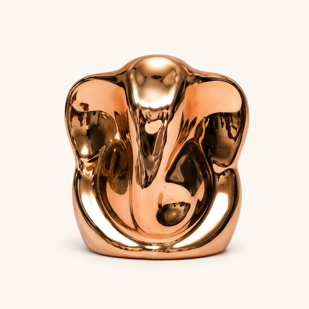 Golden Ganpati Idol | Perfect for Car Dashboard | Ideal for Home Temple & Office Decor | Bring Luck, Happiness & Positive Vibes
