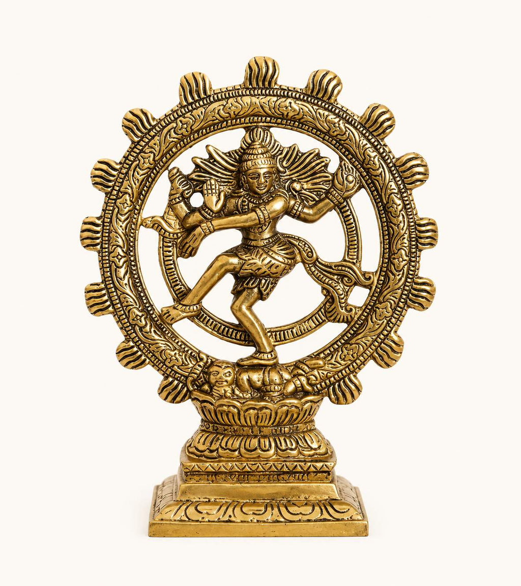 Natraj Statue for Home Decor Gold Plated Dancing Shiva Natraja