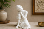 Thinking Buddha White For Home Decor